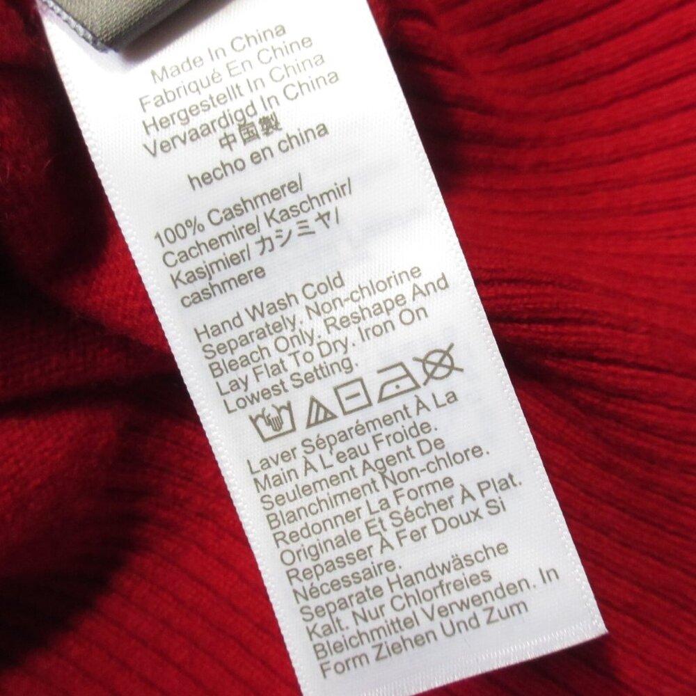 NWT J.Crew Cashmere Sweater Lady Jacket in Cardinal Red Navy Contrast Trim L - Picture 7 of 7